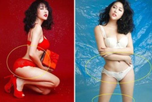 "Số nhọ" như Phi Thanh Vân, vừa khoe ảnh áo tắm đầu năm đã bị khui photoshop "ảo tung chảo"