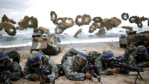 Cuộc tập trận Đại bàng non ở TP Pohang, Hàn Quốc. Ảnh minh họa: Reuters.