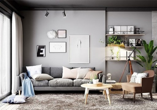 Căn hộ màu xám chủ đạo vẫn sang trọng, nổi bật ấm cúng