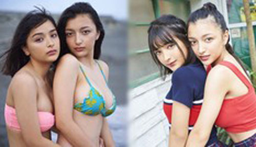 Cặp chị em lai Rumani Nhật Bản xinh đẹp như thiên thần