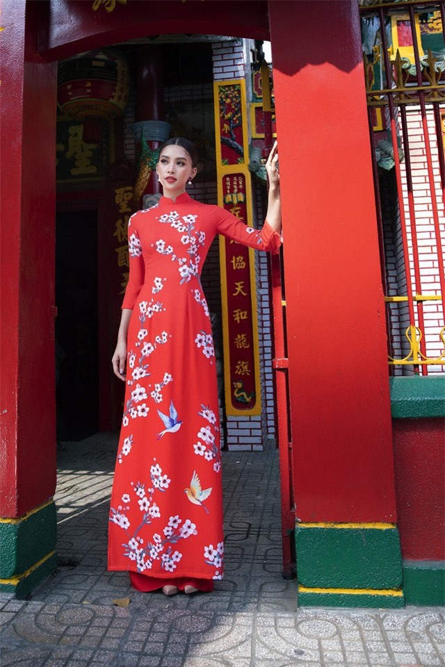 Hoa hậu Tiểu Vy khoe sắc mặn mà trong tà áo dài đón Tết - Ảnh 11.