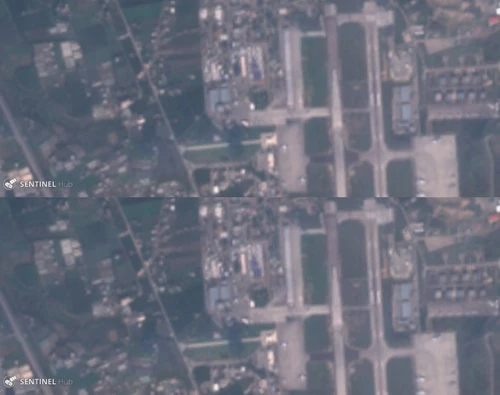 Ảnh vệ tinh chụp căn cứ không quân Hmeimim trong các ngày 22/12/2019 và 27/12/2019. Ảnh: Avia.pro.