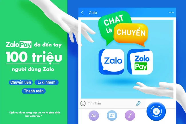 100 triệu người dùng Zalo có thể sử dụng các tính năng của ZaloPay như chuyển tiền, lì xì nhóm và thanh toán ngay trong Zalo.