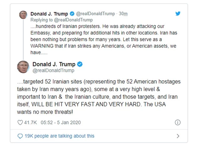 Ông Trump dọa tấn công 52 mục tiêu của Iran - 3