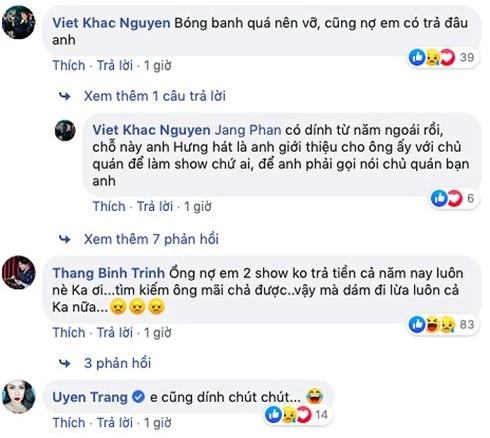 Nhiều sao Việt cũng bị bầu show này chưa trả nợ cát xê.    