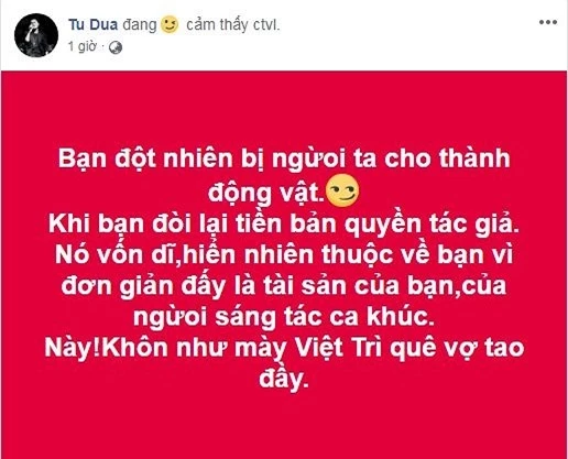 Khi chứng kiến hai dòng trạng thái này, cộng đồng mạng không khỏi nghi ngờ giữa Tuấn Hưng và Tú Dưa xảy ra xích mích.