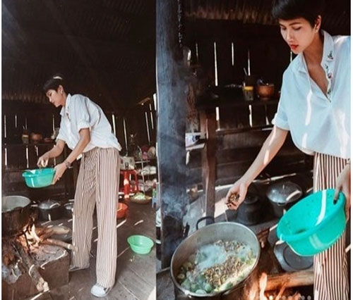 Đi sự kiện thì lồng lộn thế thôi, cứ về nhà là H'Hen Niê lại giản dị đến mức khó tin