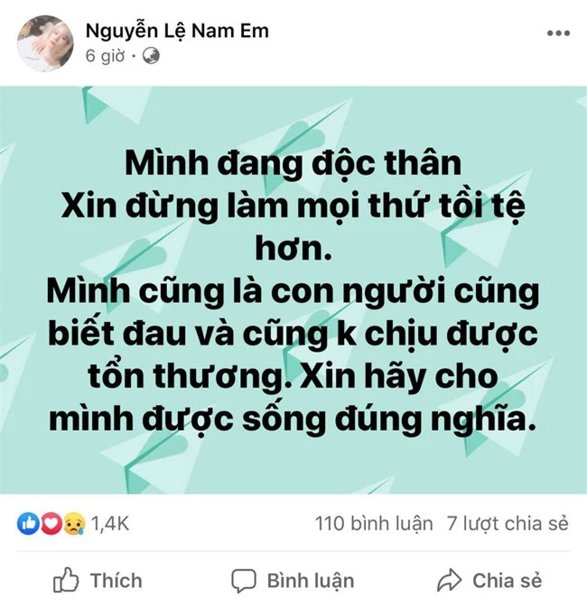 Vừa tuyên bố độc thân, Nam Em lại livestream khóc lóc thảm thiết, nói năng kỳ lạ - Ảnh 3.