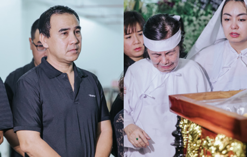 Quyền Linh, Long Nhật thương tiếc, vợ cố nghệ sĩ Chánh Tín khóc ngất trong giây phút tiễn biệt chồng về nơi chín suối