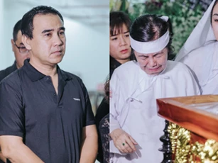 Quyền Linh, Long Nhật thương tiếc, vợ cố nghệ sĩ Chánh Tín khóc ngất trong giây phút tiễn biệt chồng về nơi chín suối