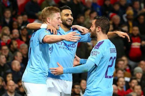 Man City mở toang cánh cửa vào chung kết. Ảnh: Getty.