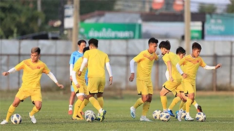 U23 Việt Nam đang giảm cường độ vận động. Ảnh: Minh Tuấn