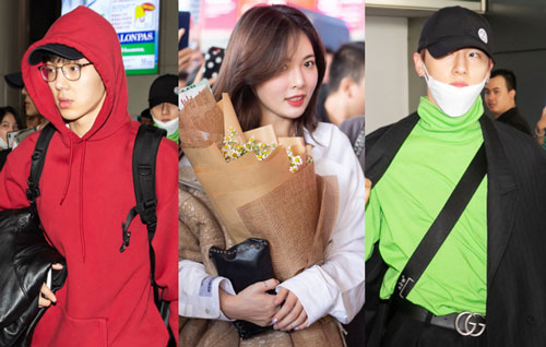 HyunA gây sốt với làn da đời thực đẹp khó tin, xinh miễn chê bên Monsta X tại sân bay Tân Sơn Nhất