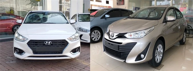 Toyota Vios và Hyundai Accent là 