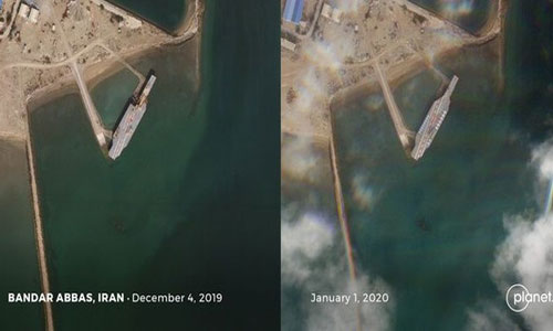 Iran dựng mô hình tàu sân bay Mỹ để diễn tập tấn công