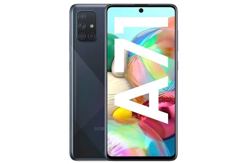 Samsung Galaxy A71 sử dụng vỏ ngoài bằng nhựa giả kính. Máy có kích thước 163,6x76x7,7 mm, cân nặng 179 g. 