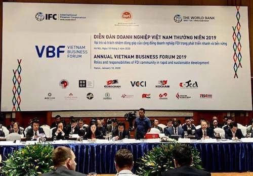 Diễn đàn Doanh nghiệp Việt Nam cuối kỳ 2019 diễn ra sáng 10/1. Ảnh: PV.