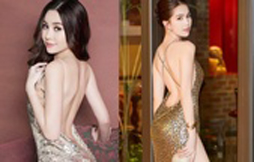 Mấy ai như Ngọc Trinh, Lê Âu Ngân Anh: Đã mặc hở lưng còn xẻ cao bất tận
