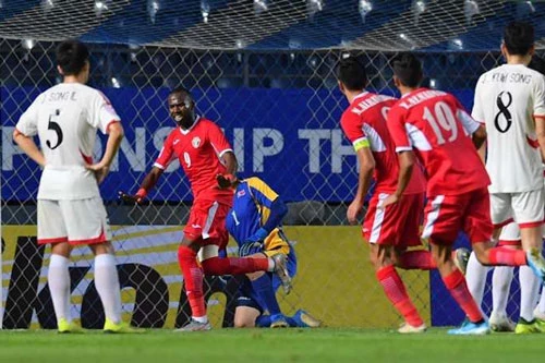 Bani Atieh (số 9) hy vọng tiếp tục ghi bàn trong trận gặp Việt Nam.