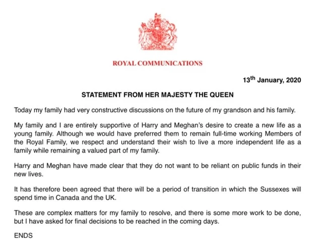 Nữ hoàng Anh ra thông báo chính thức quyết định số phận của vợ chồng Meghan Markle trong hoàng gia khiến nhiều người thất vọng - Ảnh 2.