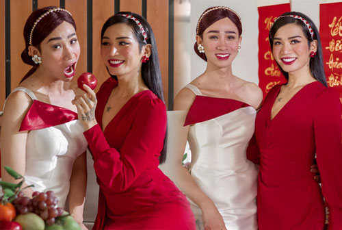 "Chị em Sò Lụa" BB Trần và Hải Triều gây sốt với bộ ảnh giả gái đón Tết: Vừa duyên dáng vừa nuột kém chị em nào đâu!