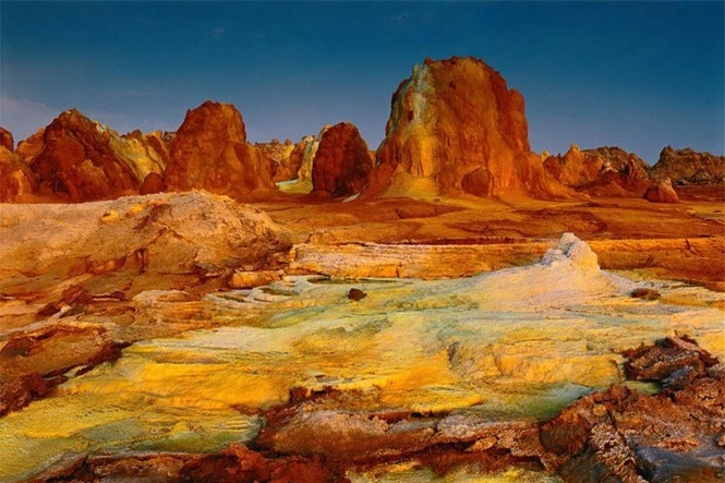 Dallol núi lửa ao mặn axit suối nước nóng không có vi sinh vật Ethiopia - ảnh 11