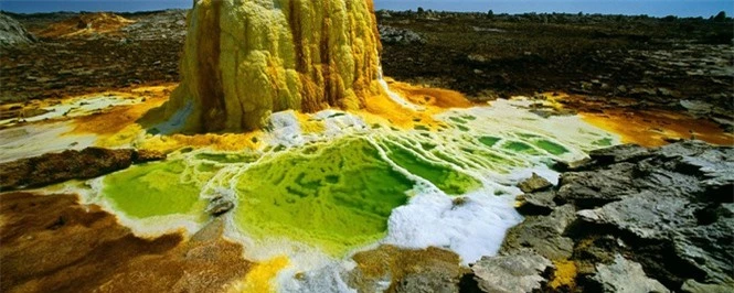 Dallol núi lửa ao mặn axit suối nước nóng không có vi sinh vật Ethiopia - ảnh 12