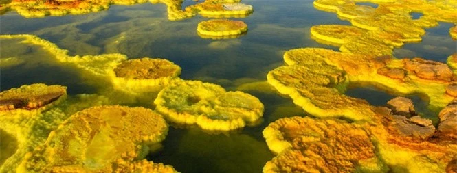 Dallol núi lửa ao mặn axit suối nước nóng không có vi sinh vật Ethiopia - ảnh 13