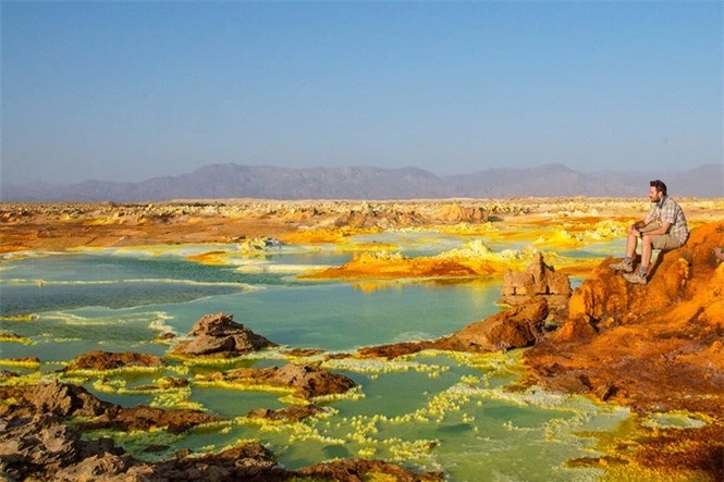 Dallol núi lửa ao mặn axit suối nước nóng không có vi sinh vật Ethiopia - ảnh 14