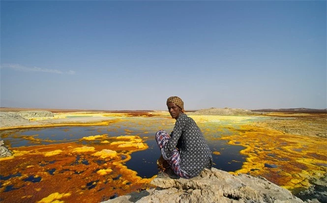 Dallol núi lửa ao mặn axit suối nước nóng không có vi sinh vật Ethiopia - ảnh 15