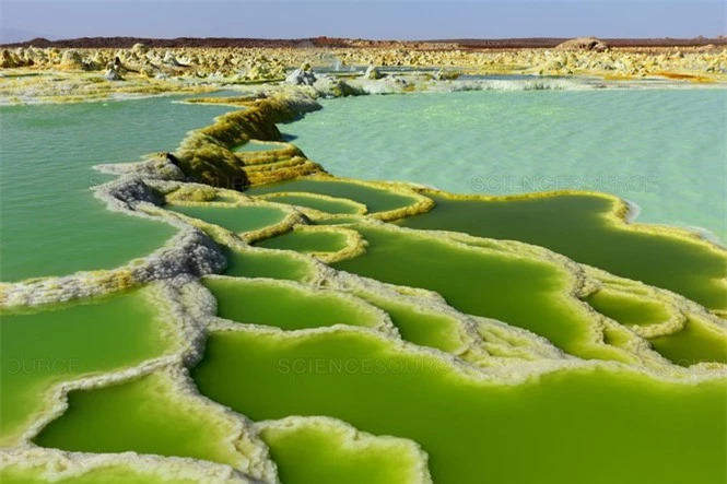 Dallol núi lửa ao mặn axit suối nước nóng không có vi sinh vật Ethiopia - ảnh 16