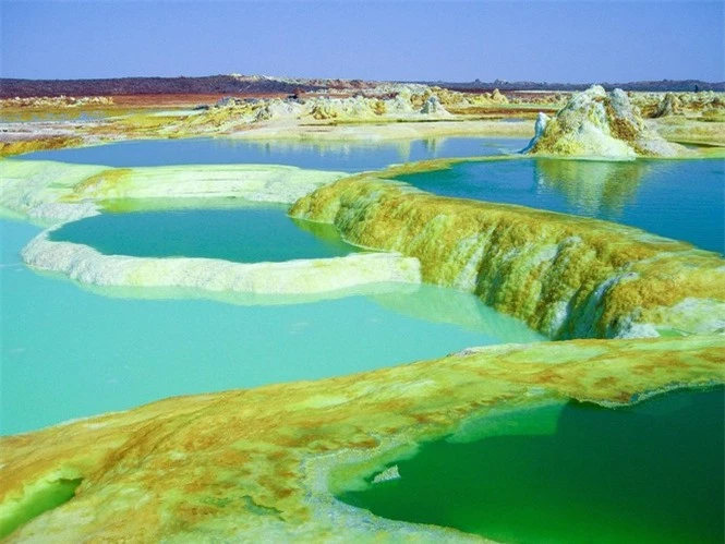 Dallol núi lửa ao mặn axit suối nước nóng không có vi sinh vật Ethiopia - ảnh 18