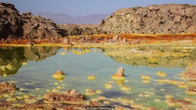 Dallol núi lửa ao mặn axit suối nước nóng không có vi sinh vật Ethiopia - ảnh 20