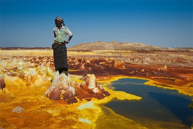 Dallol núi lửa ao mặn axit suối nước nóng không có vi sinh vật Ethiopia - ảnh 21