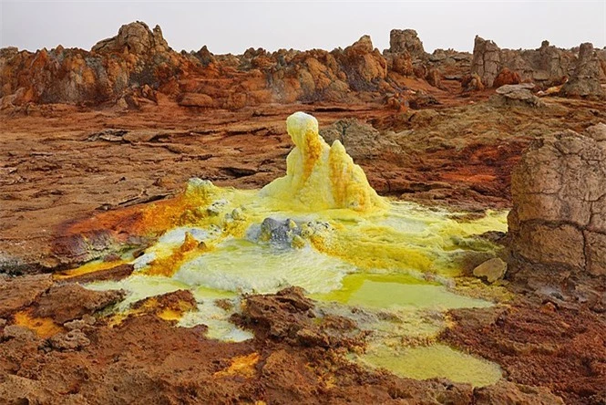 Dallol núi lửa ao mặn axit suối nước nóng không có vi sinh vật Ethiopia - ảnh 4