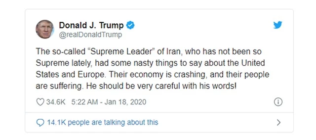 Ông Trump cảnh báo lãnh đạo tối cao Iran cẩn trọng phát ngôn - 2