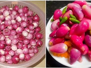 Muối dưa hành ngày Tết chỉ cần thêm một thứ có sẵn trong nhà bếp, hành thơm lừng giòn tan, ăn ngon lạ miệng
