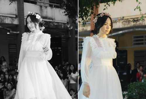 Diện váy trắng thi văn nghệ, nữ sinh Long An gây sốt với nhan sắc được ví như "thần tiên tỉ tỉ" khiến cả trai lẫn gái đều mê tít