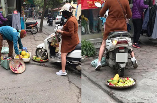 Phẫn nộ với hình ảnh người phụ nữ mang bầu lái xe máy cán thẳng qua nia trái cây của cô bán hàng rong ven đường vì ngồi chắn trước cửa hàng