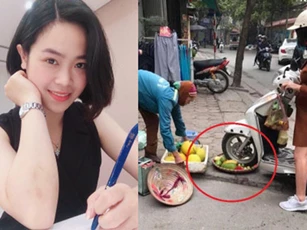 Cô gái điêu đứng, bị dân mạng chửi bới dữ dội vì hiểu nhầm là người phụ nữ chạy xe máy cán nát nia trái cây của người bán hàng rong