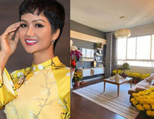 Không gian tổ ấm mới ngập tràn sắc hoa đón Tết của hoa hậu H'Hen Niê