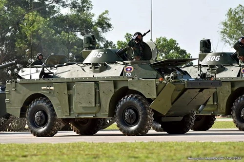 Xe thiết giáp trinh sát BRDM-2M được Nga tặng cho Lào. Ảnh: RIA Novosti.