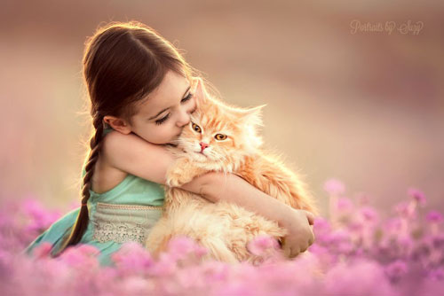 Bộ ảnh đẹp hút hồn của bé gái với động vật