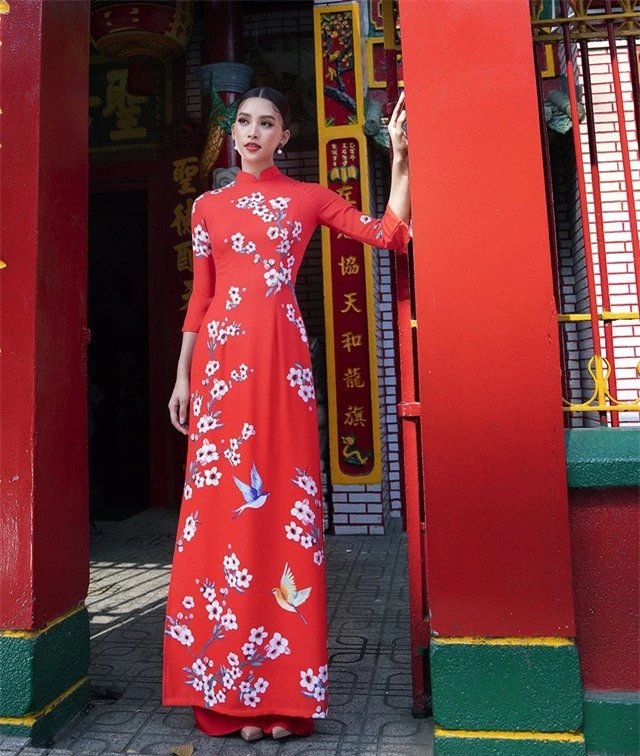 Hoa hậu Tiểu Vy khoe sắc trong tà áo dài đón Tết - 11