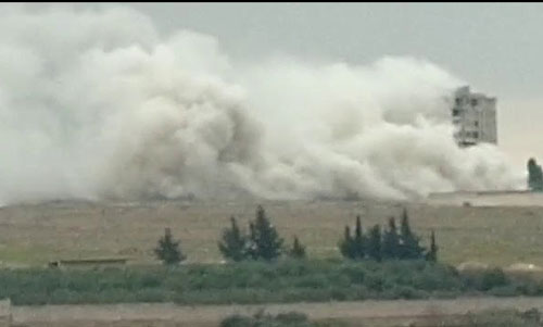 Syria cắt bom san phẳng tòa nhà cao tầng của khủng bố