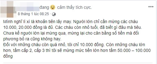Bà mẹ Hà Nội bày tỏ "Tôi chỉ lì xì 10.000 đồng là quá đủ", người khen đúng, người chê thẳng mặt "Cả năm có một dịp mà ki bo" - Ảnh 2.