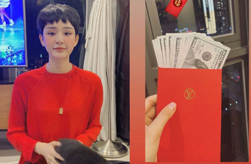 Hiền Hồ khoe nhận được lì xì khủng, xấp tiền đô đếm sơ sơ cũng đến 32 triệu đồng chẳng kém cạnh bất kì sao Việt nào