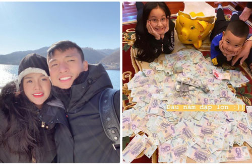 Vợ Bùi Tiến Dũng đập heo đầu năm: Từng này tờ 500k thì chắc cả trăm triệu không ta?