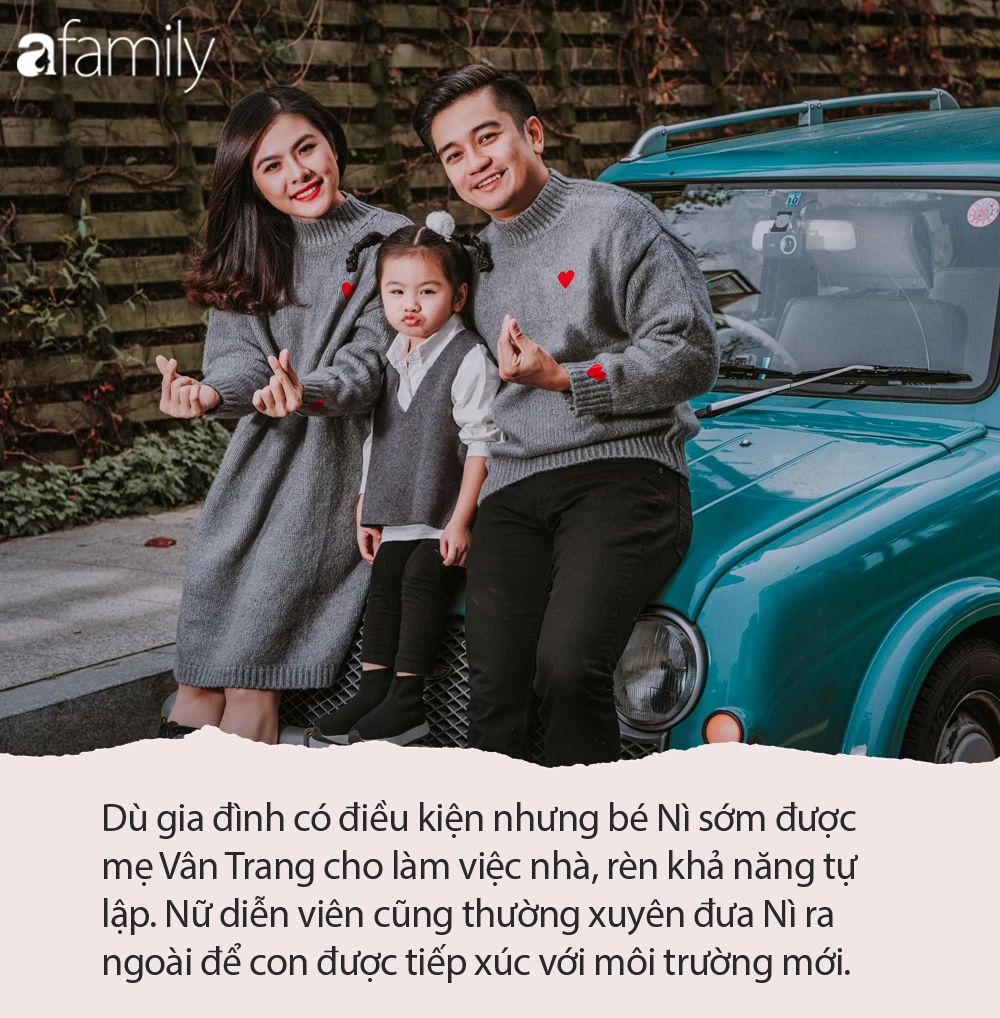 Vân Trang không chỉ được nhiều chị em hâm mộ vì lối diễn xuất tự nhiên, đa dạng mà còn bởi cách nuôi dạy con khéo léo. 