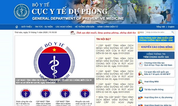Hai trang web cập nhật thông tin về virus Corona của Bộ Y Tế bị quá tải, “lúc ngất, lúc tỉnh”